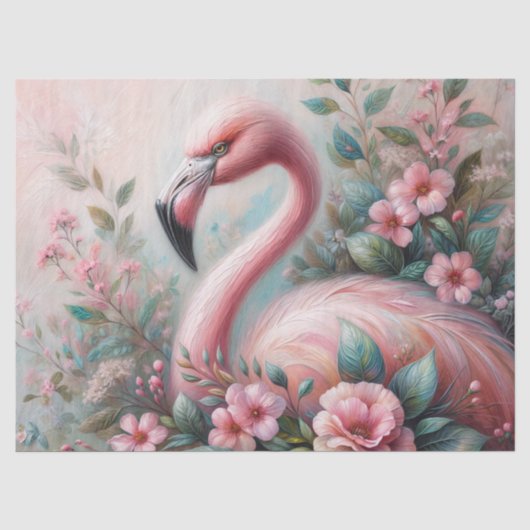 フラミンゴの花のボタニカルアート 薄葉紙 (正面)