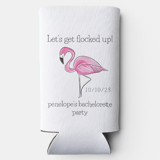 フラミンゴの花嫁お別れパーティー Let's Get Flocked Up スリム缶クーラー (裏面)