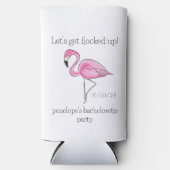 フラミンゴの花嫁お別れパーティー Let's Get Flocked Up スリム缶クーラー (正面)