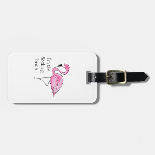 フラミンゴの花嫁独身最後の夜！ 私が群れの花嫁です ラゲッジタグ (正面横)