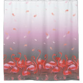 フラミンゴの華やかさ シャワーカーテン (正面)