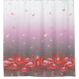 フラミンゴの華やかさ シャワーカーテン