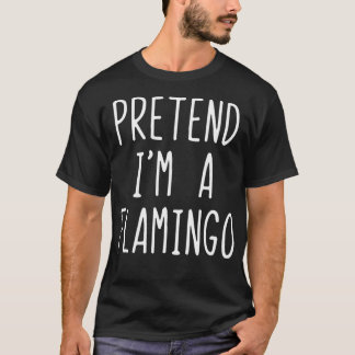 フラミンゴの衣装を着てハロウィーンの怠け者を装う Tシャツ