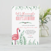 フラミンゴの誕生日のパーティの招待状 招待状 (スタンド正面)