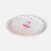 フラミンゴの誕生日の紙皿の熱帯ルアウ（ハワイ式宴会） ペーパープレート (アングル)