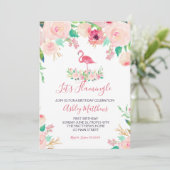 フラミンゴの誕生日招待状, フラミンゴのシャワー 招待状 (スタンド正面)