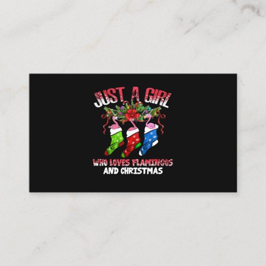 フラミンゴの贈り物|フラミンゴとクリスマスが大好き エンクロージャーカード (正面)