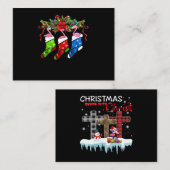 フラミンゴの贈り物 |メリークリスマスフラミンゴ エンクロージャーカード (正面/裏面)