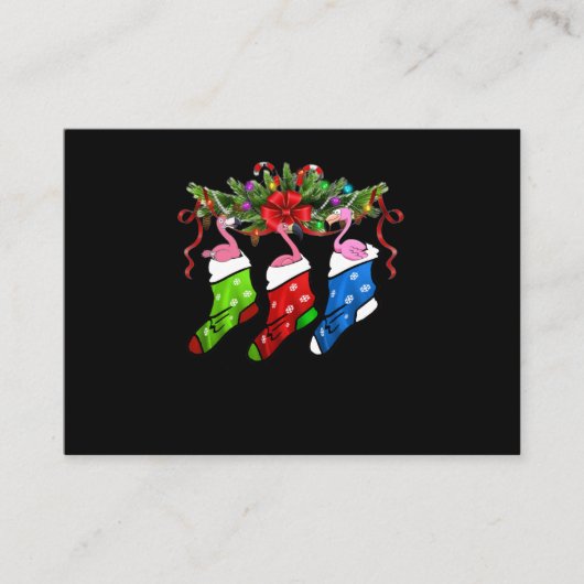 フラミンゴの贈り物 |メリークリスマスフラミンゴ エンクロージャーカード (正面)