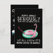 フラミンゴの贈り物|人々は真剣にフラミンゴに サンキューカード (正面/裏面)