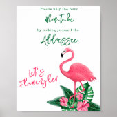 フラミンゴの赤ちゃんシャワーお母さんお迎え ポスター (正面)