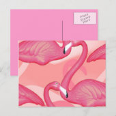 フラミンゴの郵便はがき ポストカード (正面/裏面)