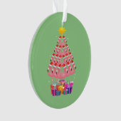 フラミンゴの醜いクリスマスツリーおもしろいギフト オーナメント (正面)