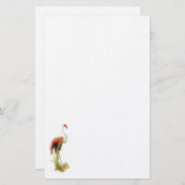 フラミンゴの静止したヴィンテージ 便箋 (正面/裏面)