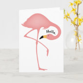 フラミンゴの首の挨拶状 カード (黄色い花)