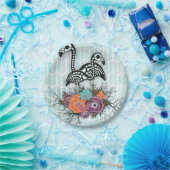 フラミンゴの骨組ハロウィンの構成 ペーパープレート (パーティー)