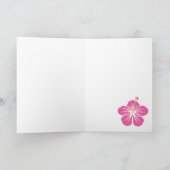 フラミンゴの鳥のターコイズ背景 シーズンカード (内部)