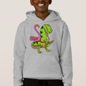 フラミンゴの鳥の乗馬のTレックスの恐竜 (正面)