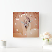 フラミンゴの鳥の新年の柱時計 スクエア壁時計 (ホーム)