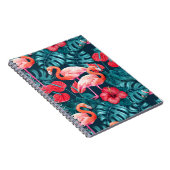 フラミンゴの鳥類と熱帯の庭水の色 ノートブック (右側)