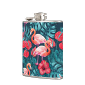 フラミンゴの鳥類と熱帯の庭水の色 フラスク (左)