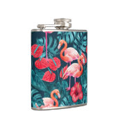 フラミンゴの鳥類と熱帯の庭水の色 フラスク (右)