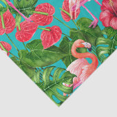 フラミンゴの鳥類と熱帯の庭水の色 薄葉紙 (詳細)