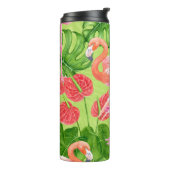 フラミンゴの鳥類と熱帯植物 タンブラー (回転左)