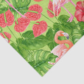 フラミンゴの鳥類と熱帯植物 薄葉紙 (詳細)
