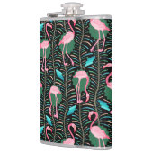 フラミンゴの鳥20s Decoのシダは黒い緑を模造します フラスク (左)