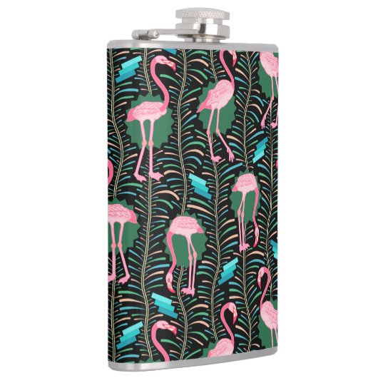 フラミンゴの鳥20s Decoのシダは黒い緑を模造します フラスク (右)