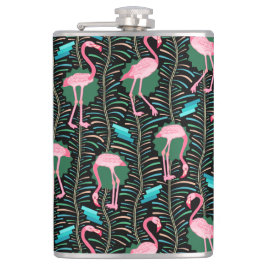 フラミンゴの鳥20s Decoのシダは黒い緑を模造します フラスク
