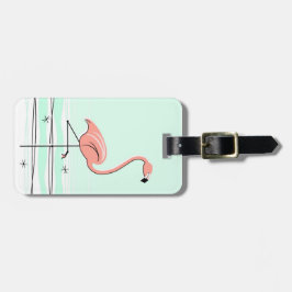 フラミンゴの「文字」の荷物のラベルの緑 ラゲッジタグ