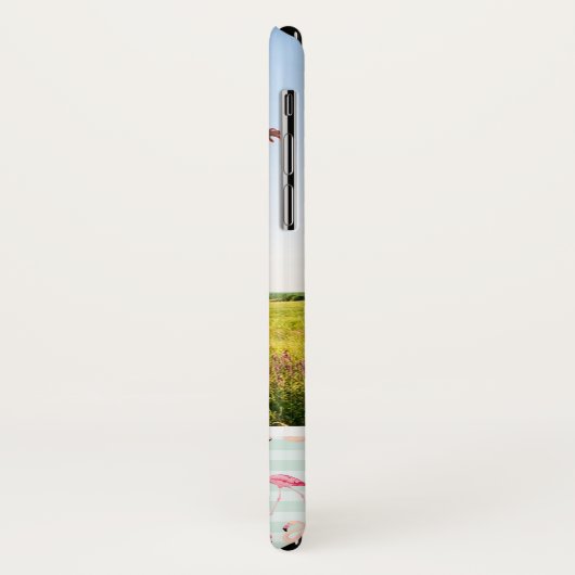 フラミンゴはの|を加えますあなたの写真及びモノグラムを縞で飾ります Case-Mate iPhoneケース (裏面/左)