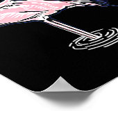 フラミンゴはクリスマス以外の場所で雪を降らせた ポスター (角)