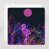 フラミンゴはパーティーで踊る。 招待状 (正面/裏面)