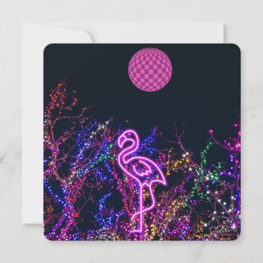 フラミンゴはパーティーで踊る。 招待状 (正面)