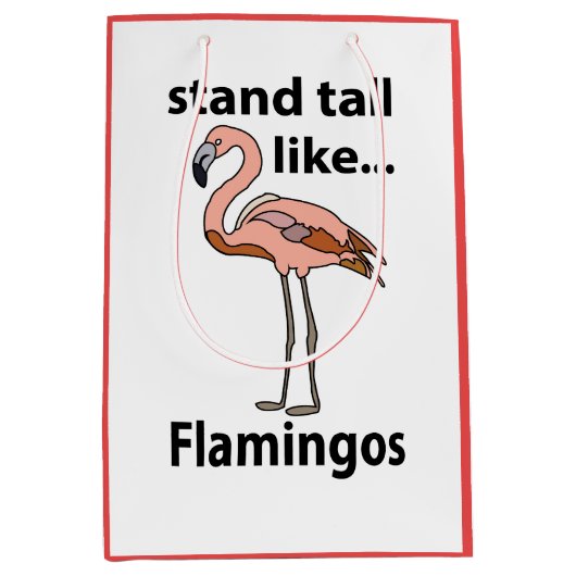 フラミンゴはフラミンゴのように背の高いスタンド ミディアムペーパーバッグ (正面)