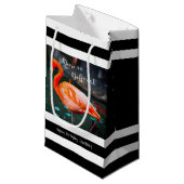 フラミンゴは黒い違うの名ストライプ前 スモールペーパーバッグ (正面アングル)