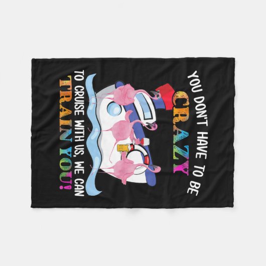 フラミンゴをクルーズす熱狂するる必要はない フリースブランケット (正面(横))