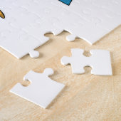 フラミンゴをサーフボードとサーファー ジグソーパズル (側面)