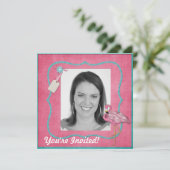 フラミンゴをテーマにしたパーティの招待状 招待状 (スタンド正面)