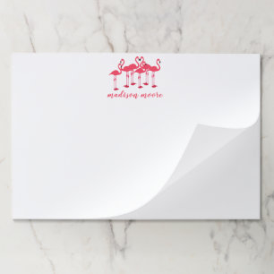 フラミンゴをテーマにしたピンクの群れ ペーパーパッド
