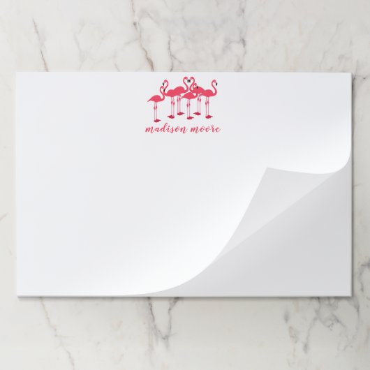 フラミンゴをテーマにしたピンクの群れ ペーパーパッド (折り畳み)