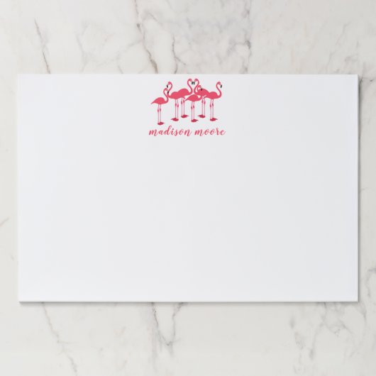 フラミンゴをテーマにしたピンクの群れ ペーパーパッド (正面)