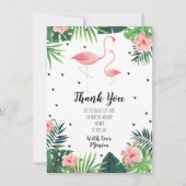 フラミンゴをテーマにしたベビーシャワーサンキューカード 招待状 (正面)