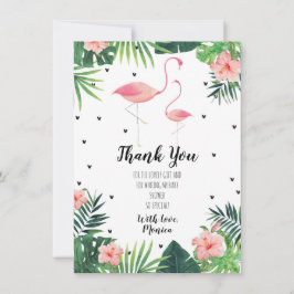 フラミンゴをテーマにしたベビーシャワーサンキューカード 招待状