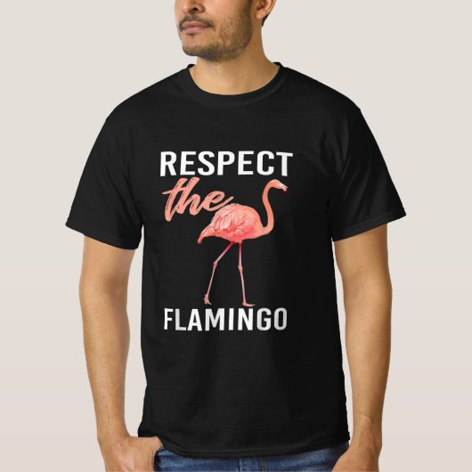 フラミンゴを尊敬する |フラミおもしろいンゴ恋人 Tシャツ (正面)
