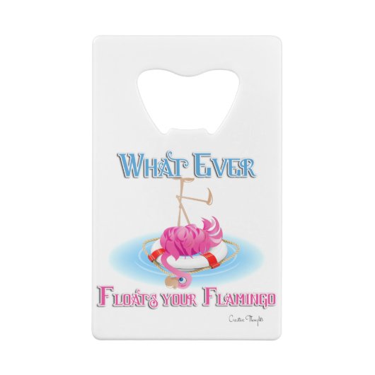 フラミンゴを浮かべるものは クレジットカード栓抜き (裏面)