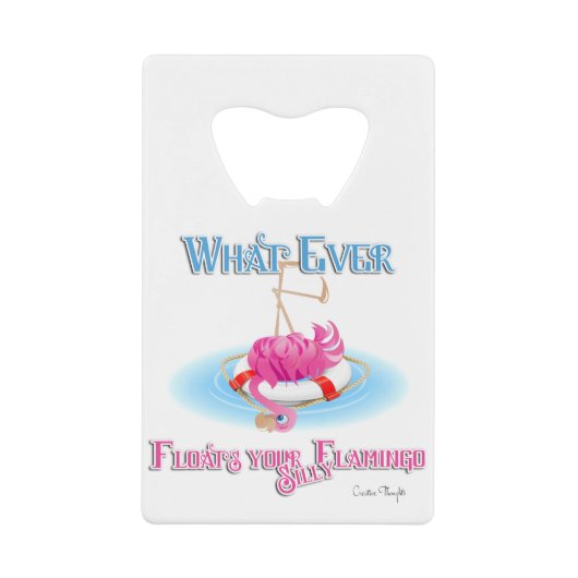 フラミンゴを浮かべ間抜けるものは クレジットカード栓抜き (正面)